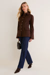 Chocolate Wool Empire Waist Linden Tailored Jacket