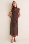 Chocolate Embellished Lenora Maxi Dress