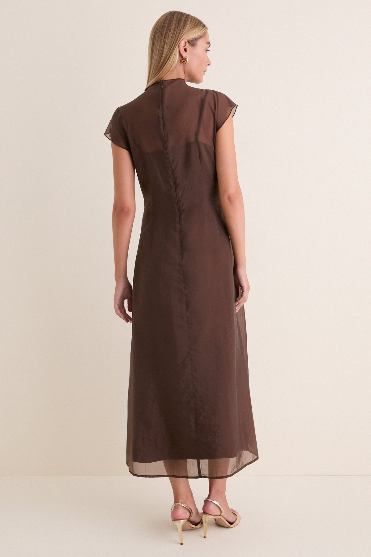 Chocolate Embellished Lenora Maxi Dress