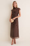 Chocolate Embellished Lenora Maxi Dress