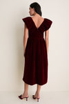 Burgundy Velvet Lyra Midi Dress