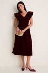 Burgundy Velvet Lyra Midi Dress