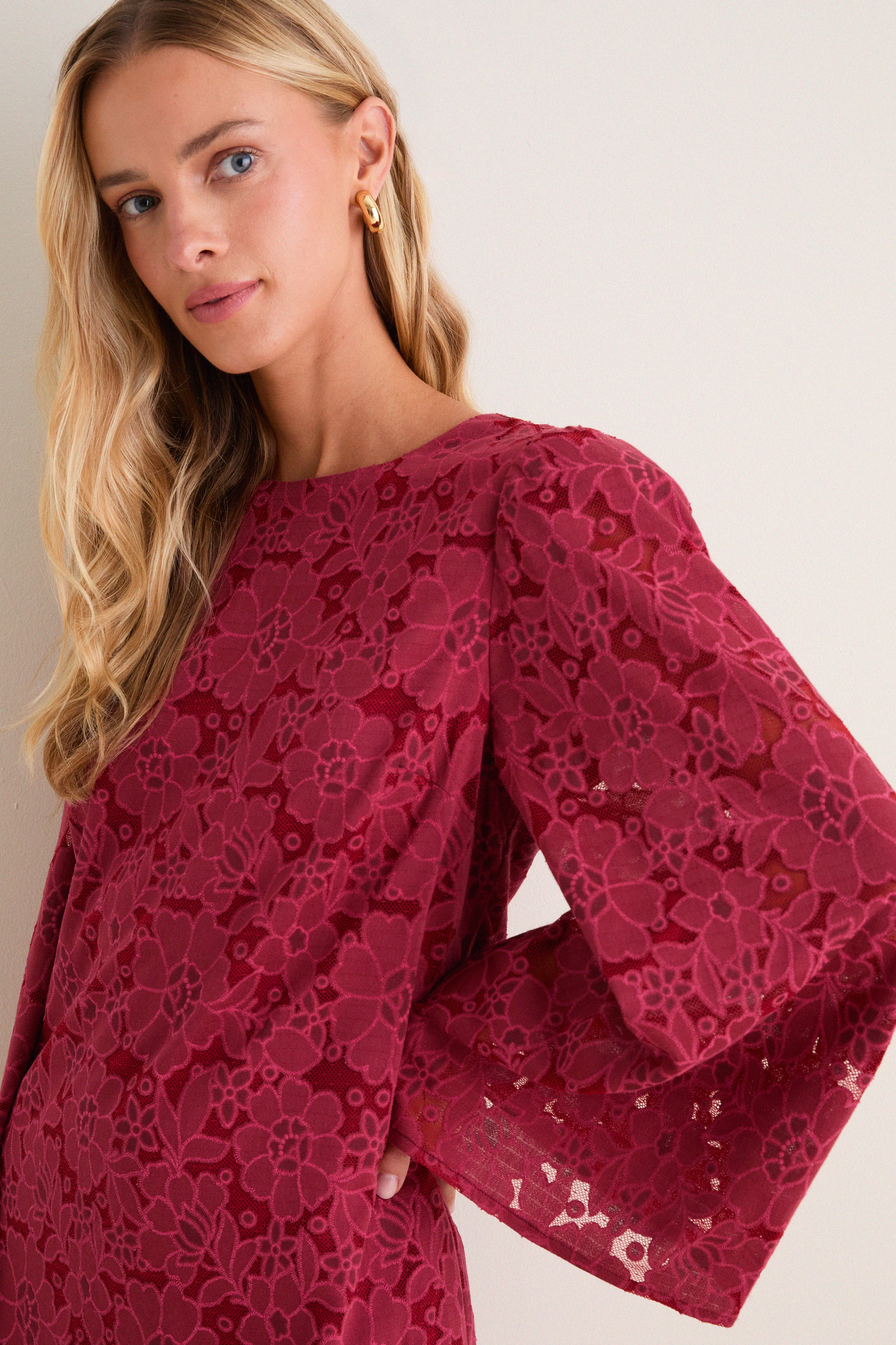 Burnt Red Lace Livvy Mini Dress