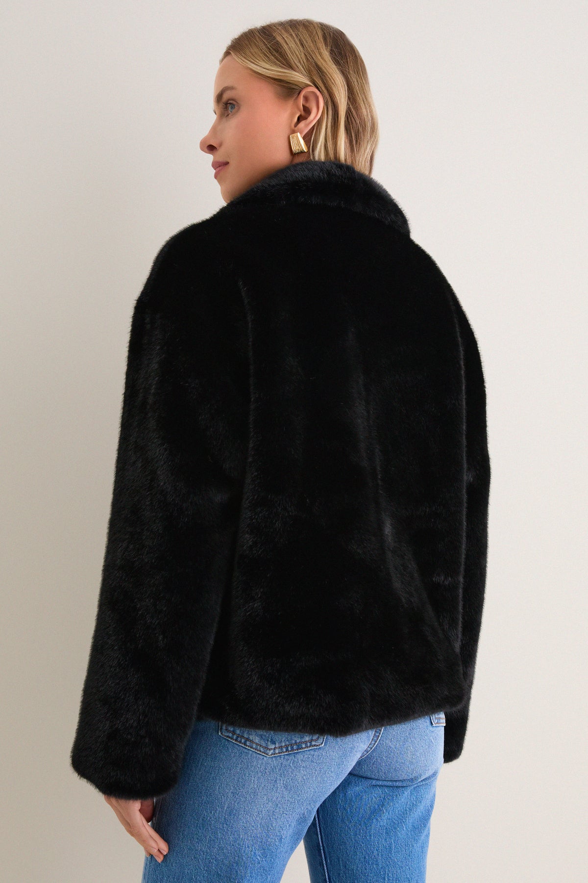 Black Faux Fur Haddon Jacket