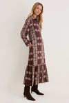 Brown Floral Button Down Miller Maxi Dress