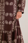 Brown Floral Button Down Miller Maxi Dress