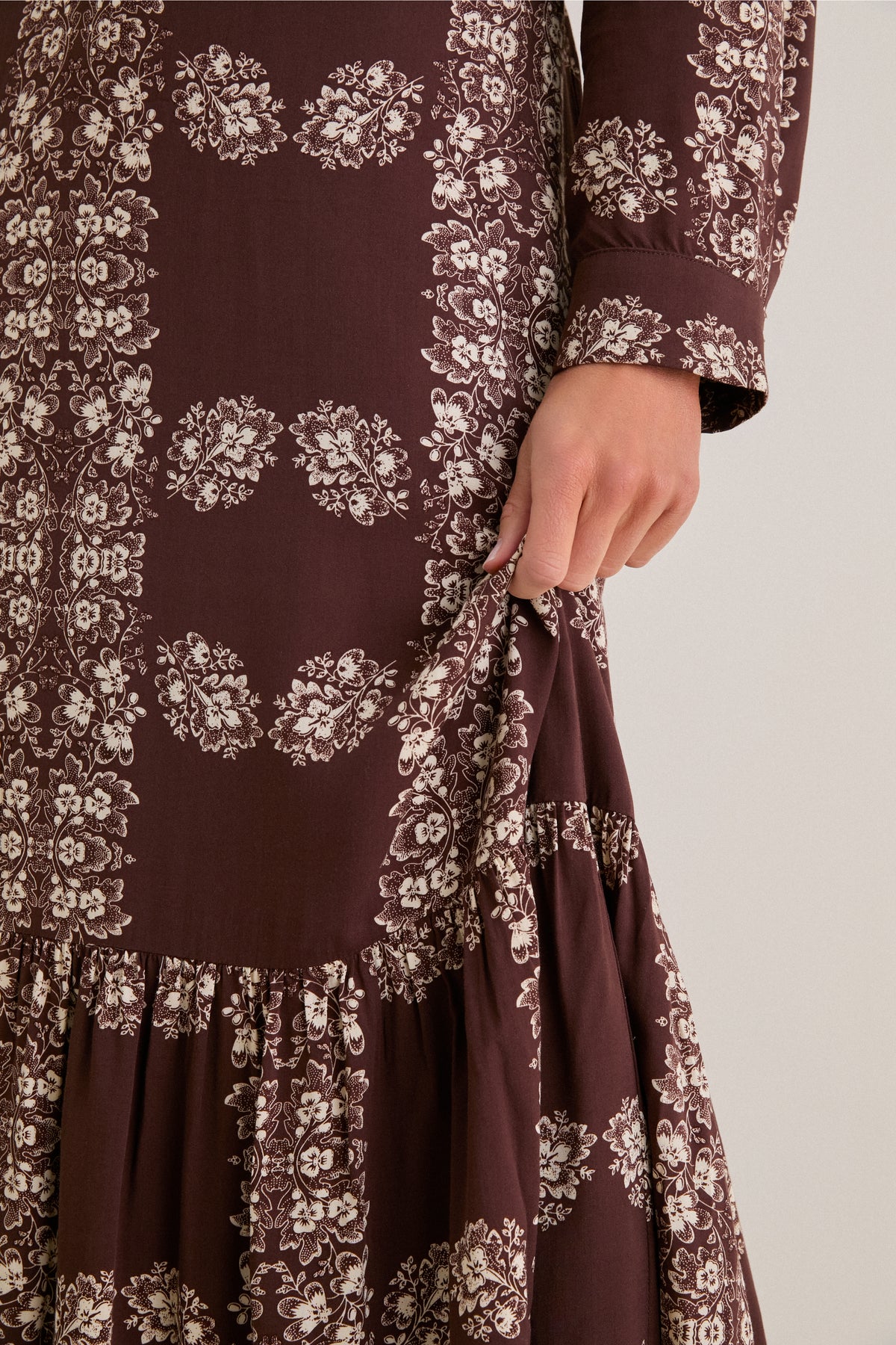 Brown Floral Button Down Miller Maxi Dress