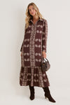 Brown Floral Button Down Miller Maxi Dress