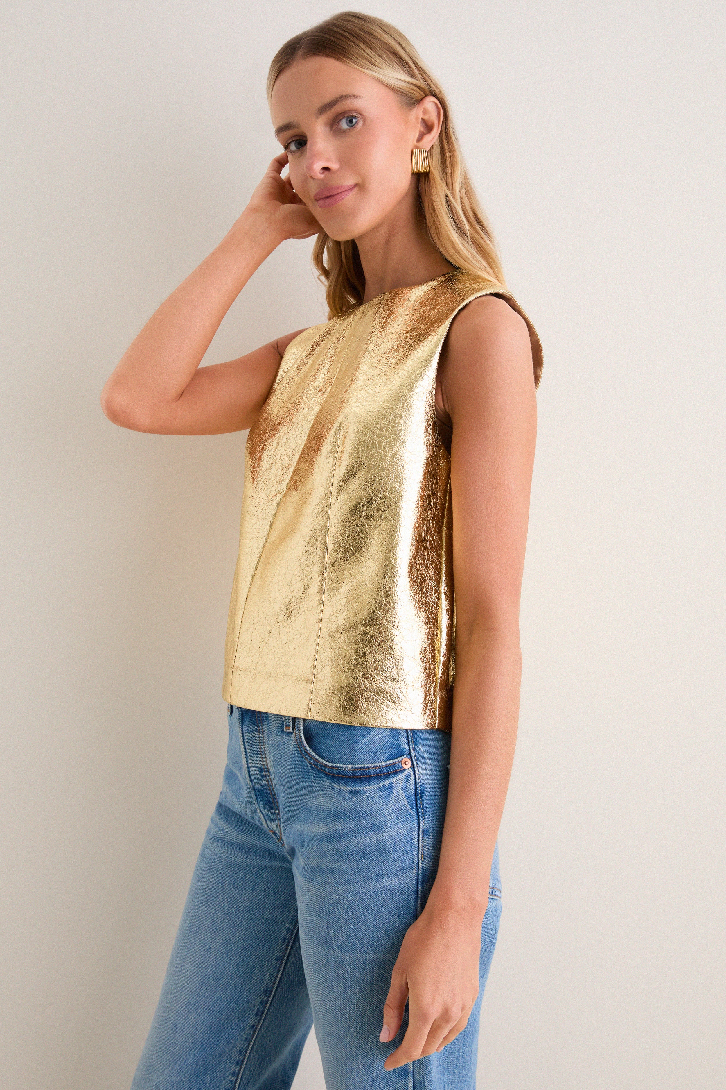 Gold Foil Remy Tank Top