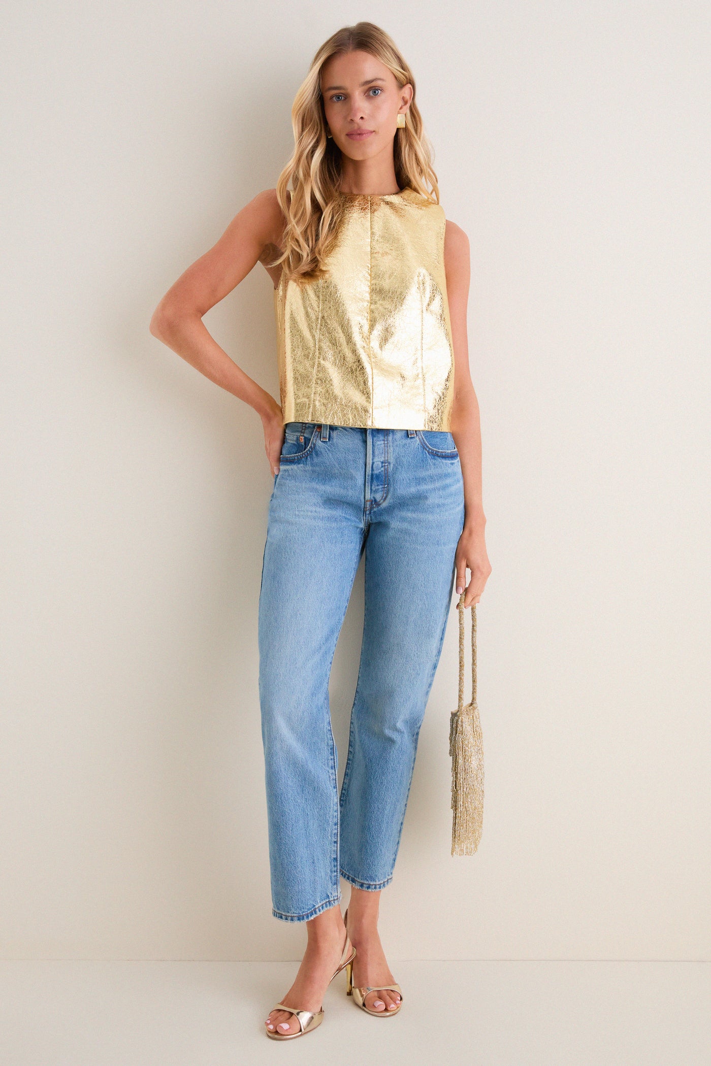 Gold Foil Remy Tank Top