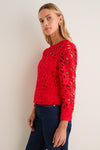 Red Lace Elodie Blouse