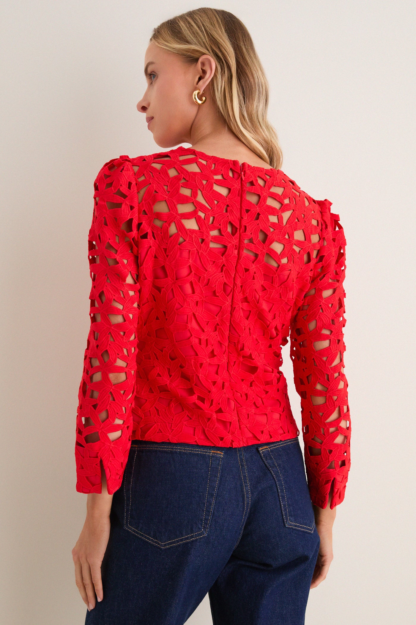 Red Lace Elodie Blouse