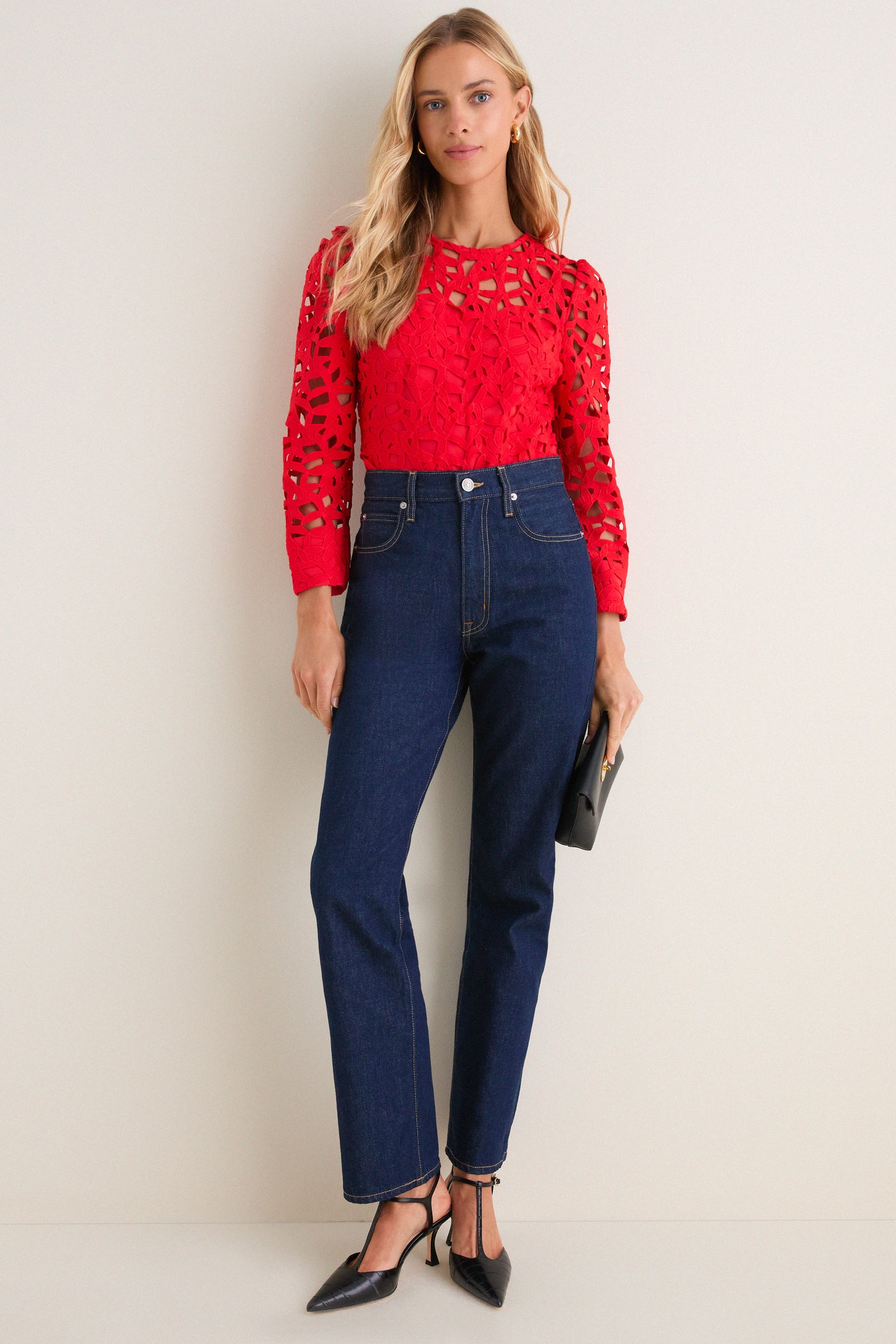 Red Lace Elodie Blouse