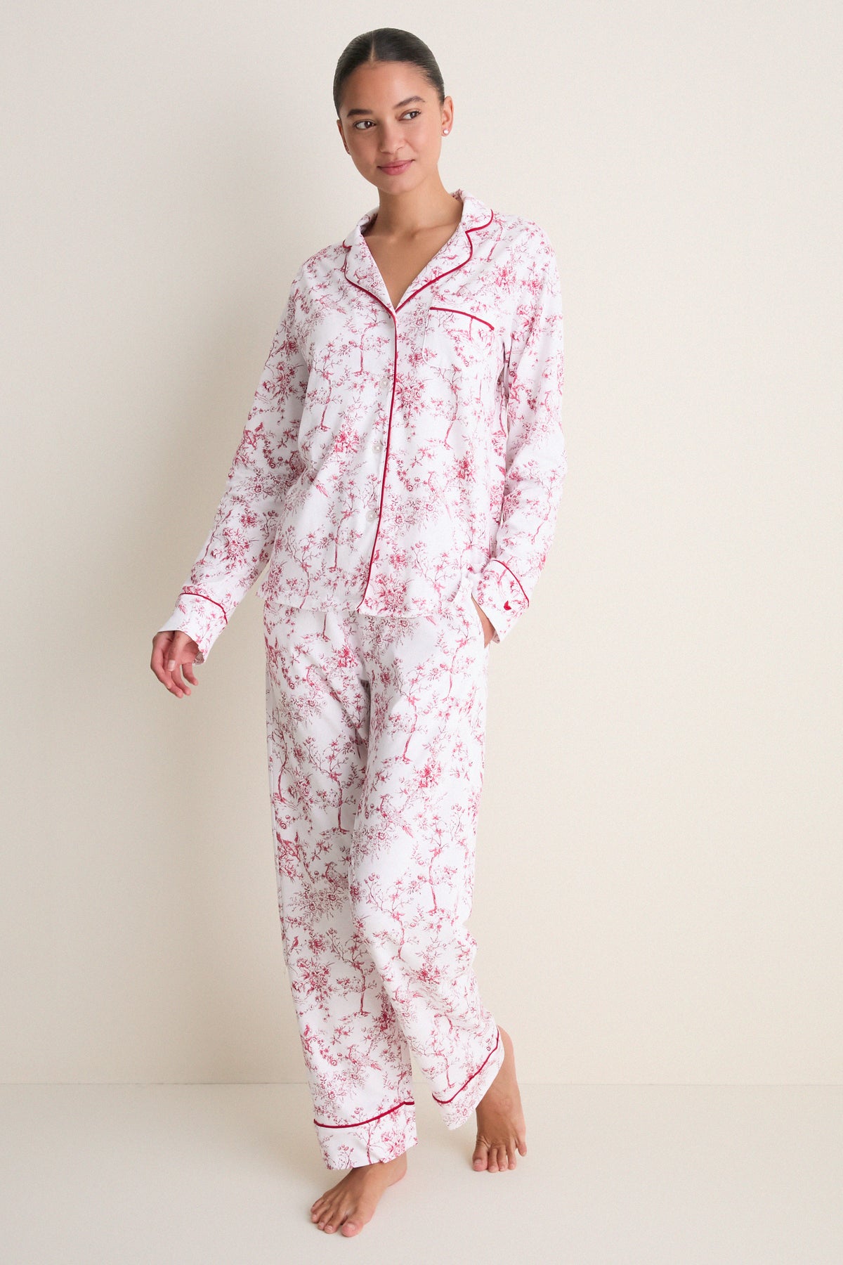 Red Timeless Toile Women's Pima Pajama Set