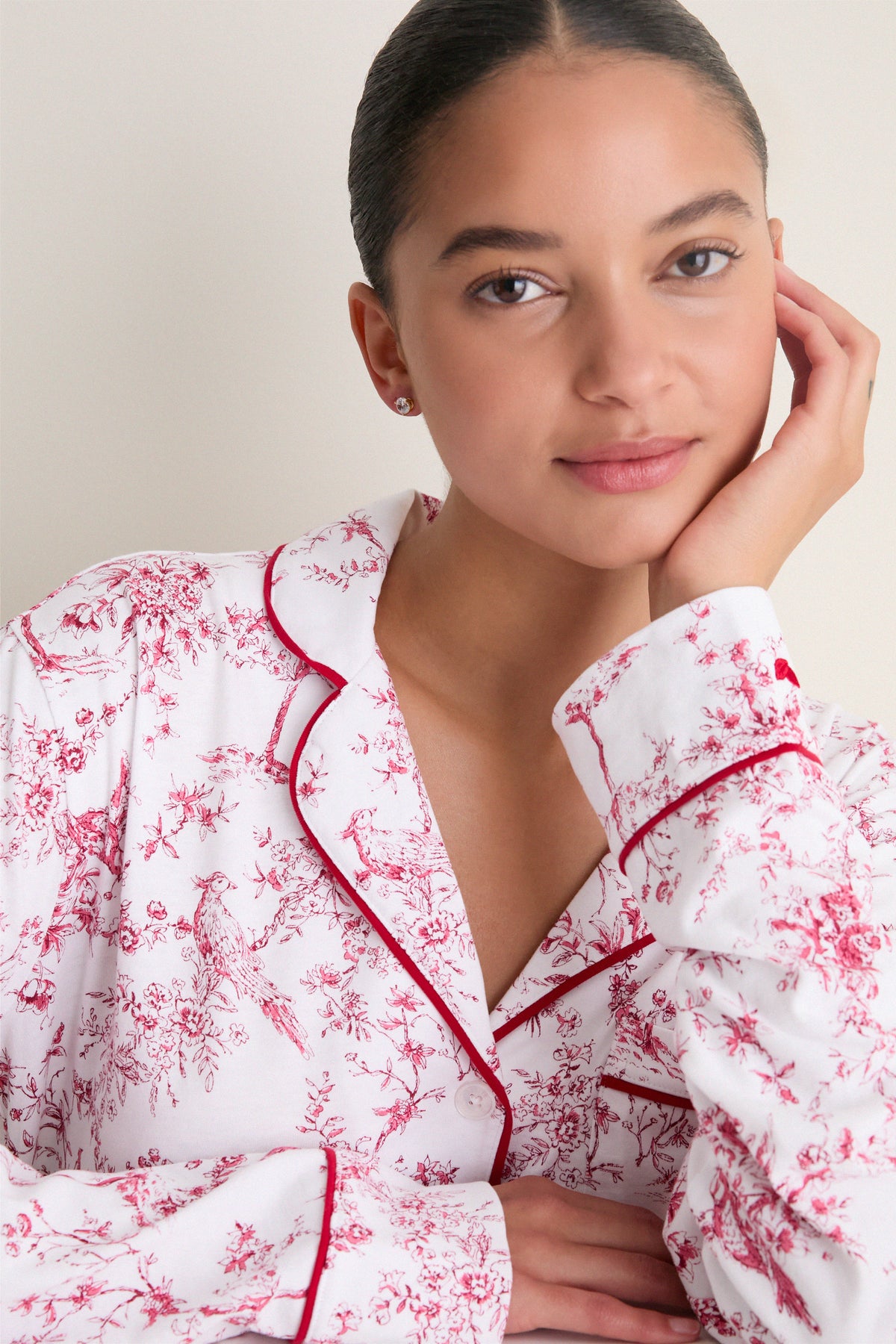 Red Timeless Toile Women's Pima Pajama Set