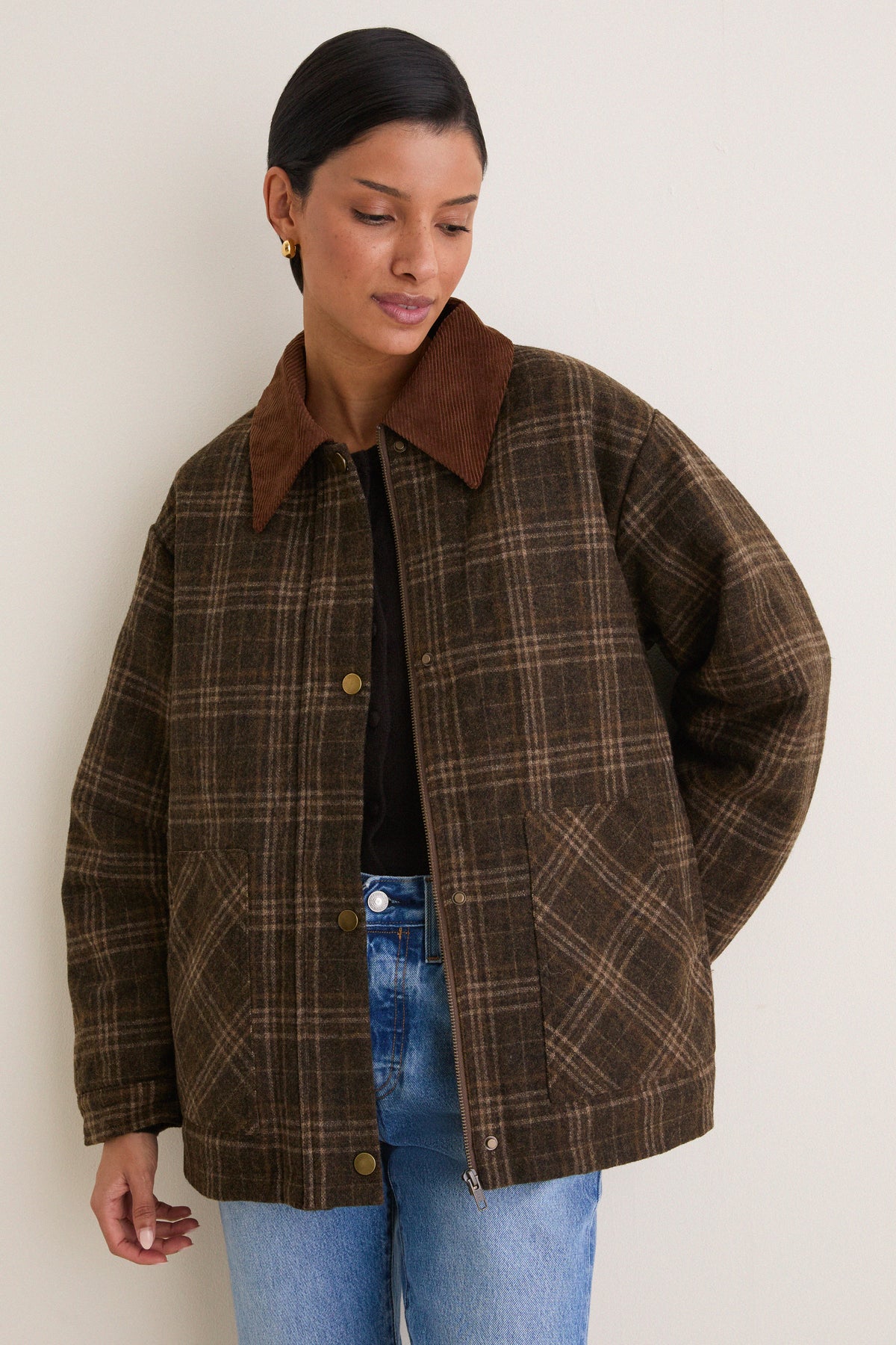 Brown Plaid Shae Jacket