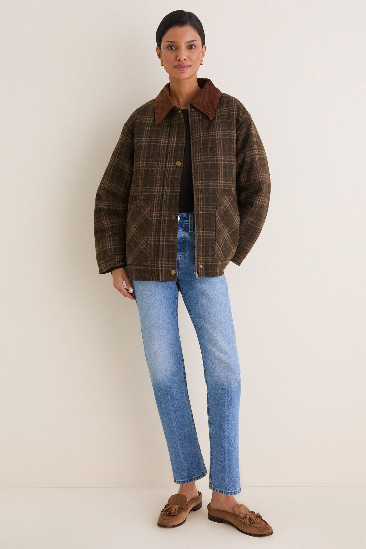 Brown Plaid Shae Jacket