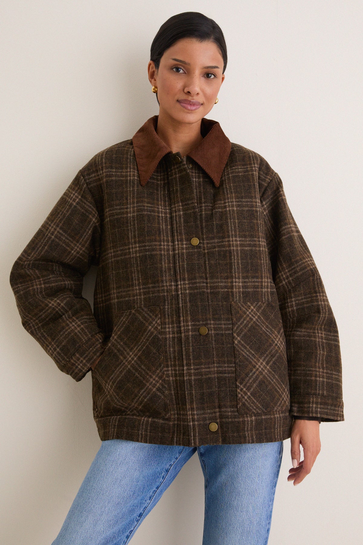 Brown Plaid Shae Jacket