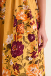 Mustard Multi Square Neck Sleeveless Midi Dress