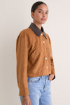 Camel Contrast Collar Jacket