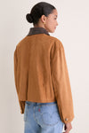 Camel Contrast Collar Jacket
