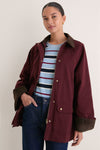Oxblood Multi Contrast Collar Barn Jacket
