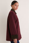 Oxblood Multi Contrast Collar Barn Jacket