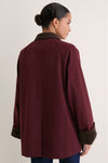 Oxblood Multi Contrast Collar Barn Jacket