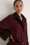 Oxblood Multi Contrast Collar Barn Jacket