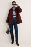 Oxblood Multi Contrast Collar Barn Jacket