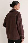 Dark Brown Studded Suede Jacket