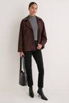 Dark Brown Studded Suede Jacket