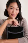Black Western Trim Top Handle Clutch