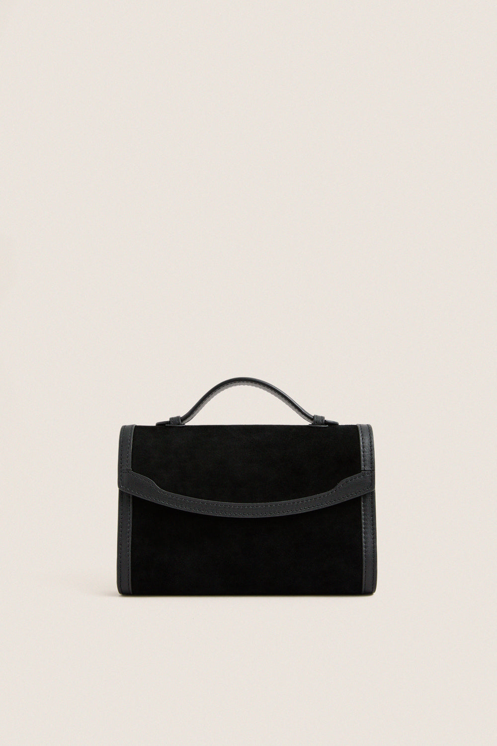 Black Western Trim Top Handle Clutch
