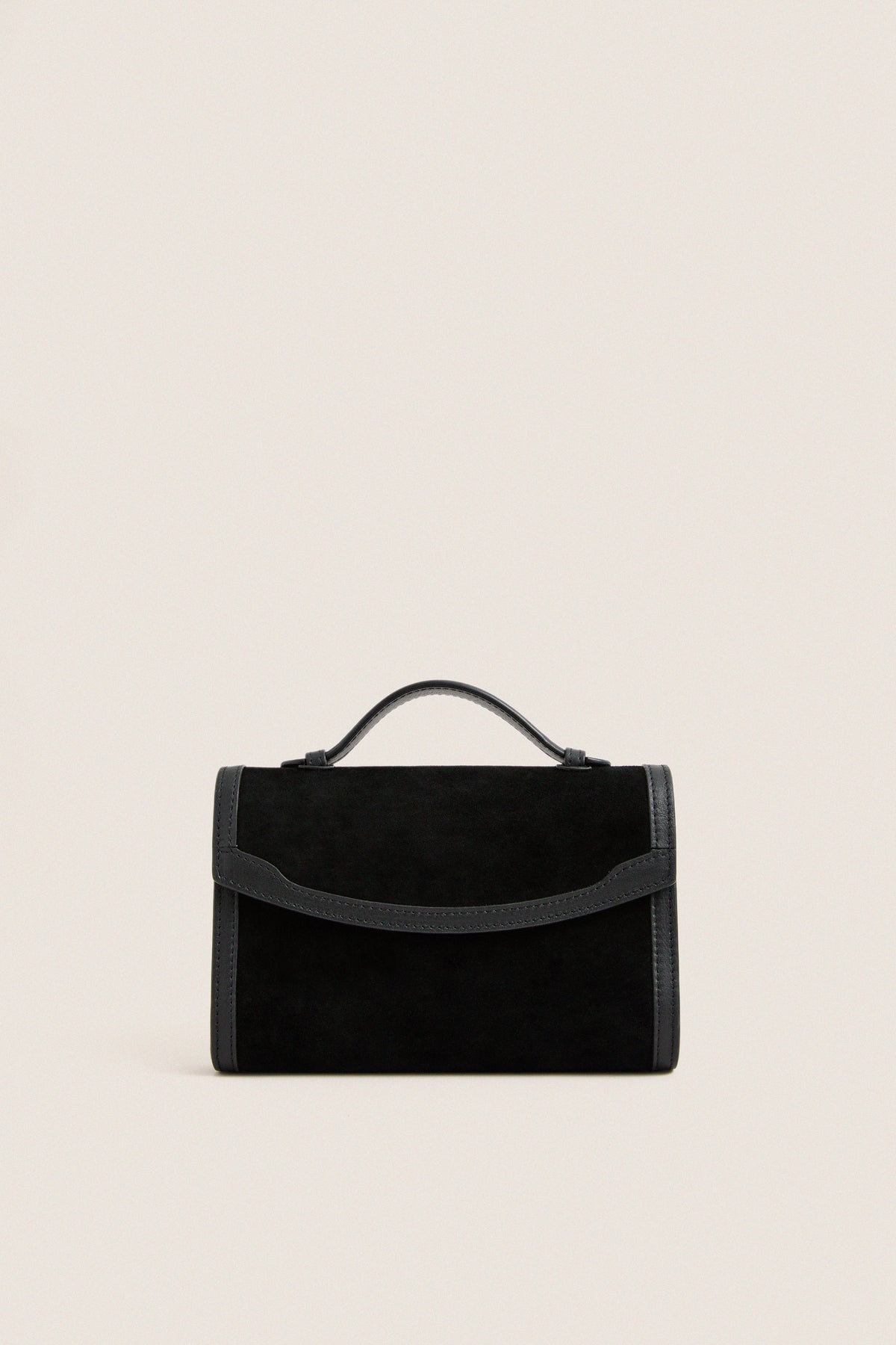 Black Western Trim Top Handle Clutch