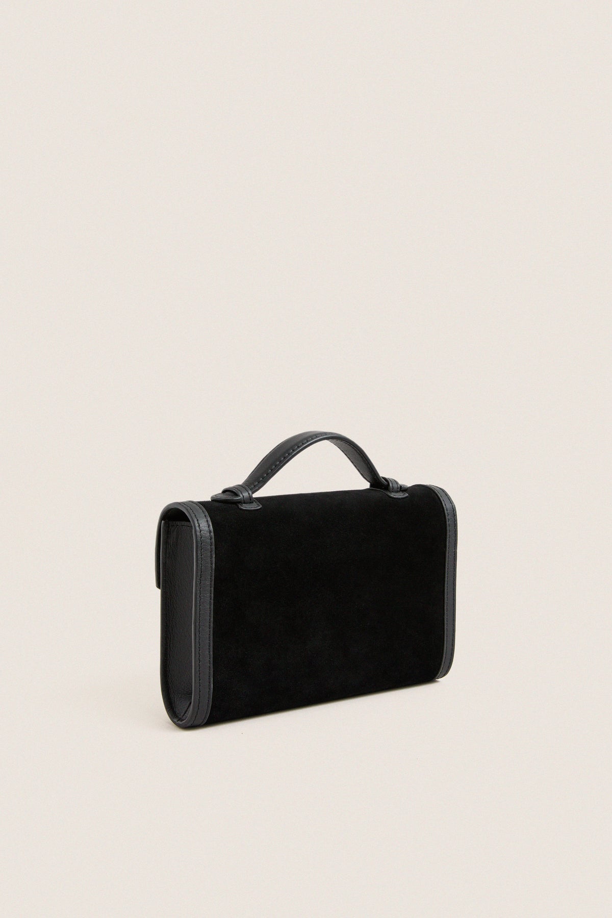 Black Western Trim Top Handle Clutch