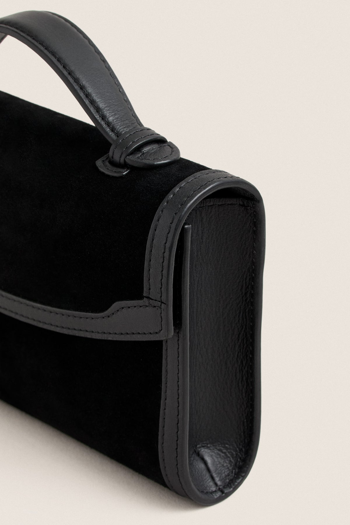 Black Western Trim Top Handle Clutch