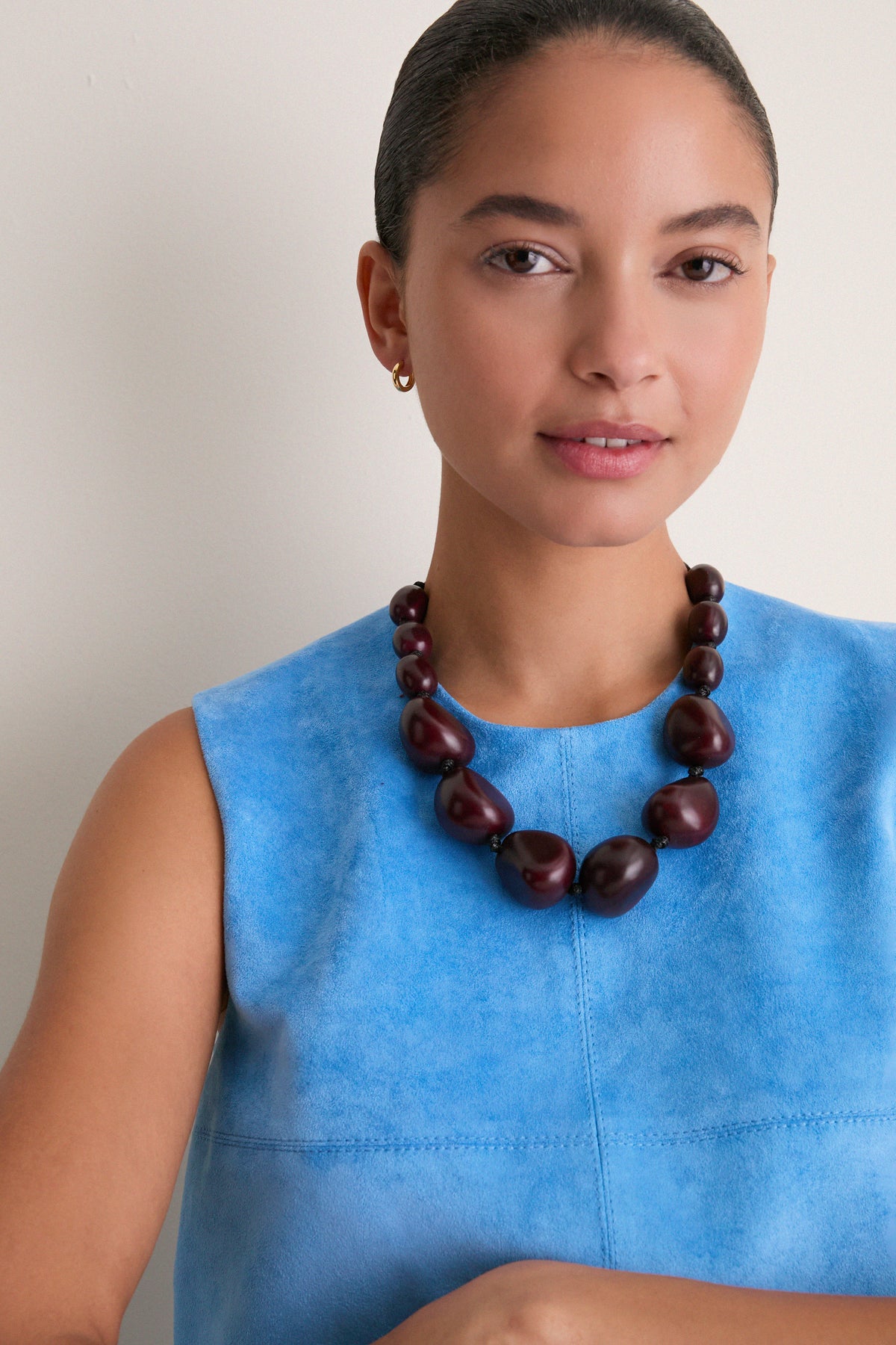 Deep Red Tagua Statement Necklace