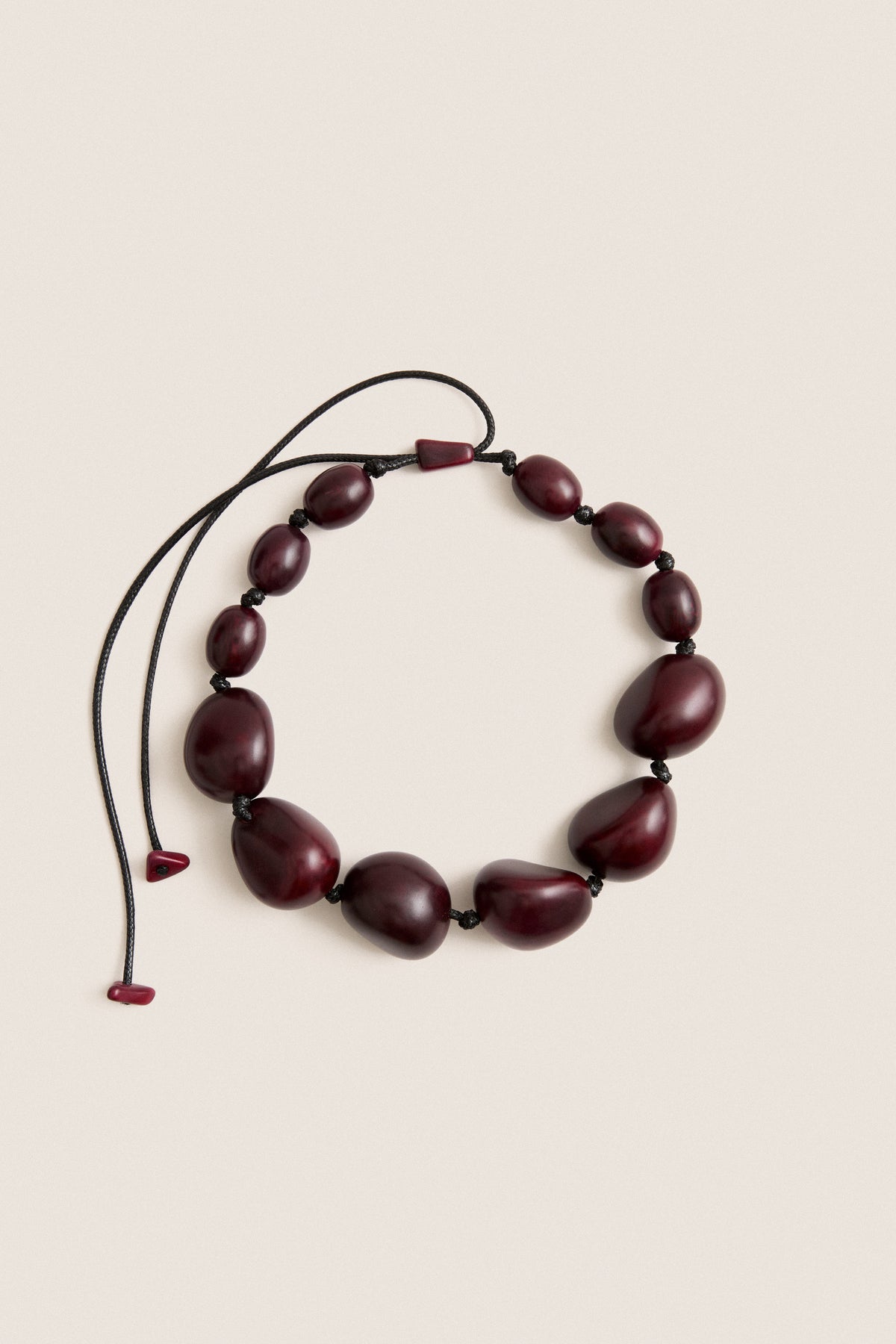 Deep Red Tagua Statement Necklace