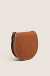 Cognac Western Trim Small Saddle Crossbody