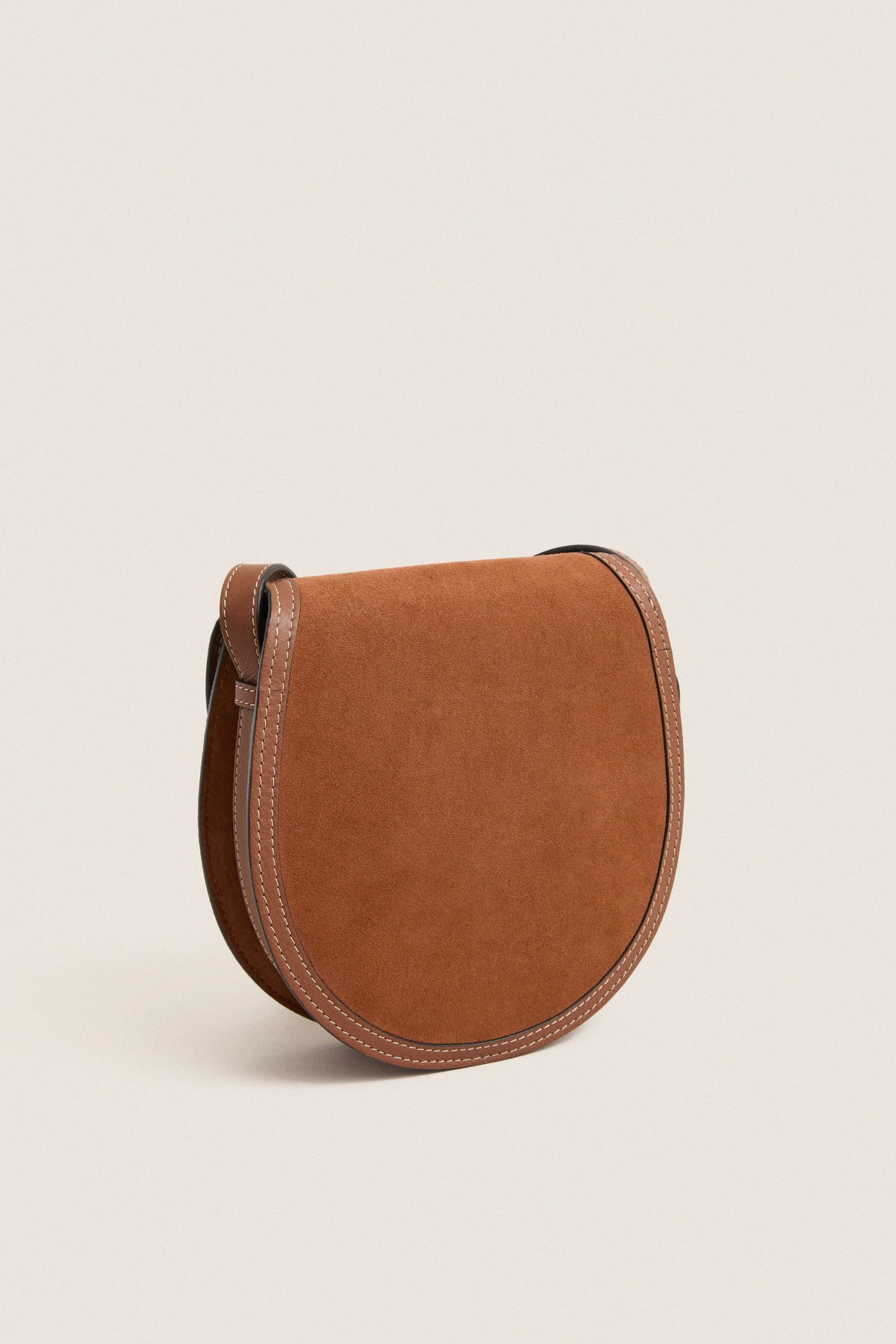 Cognac Western Trim Small Saddle Crossbody