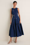 Denim Nira Embellished Midi Dress