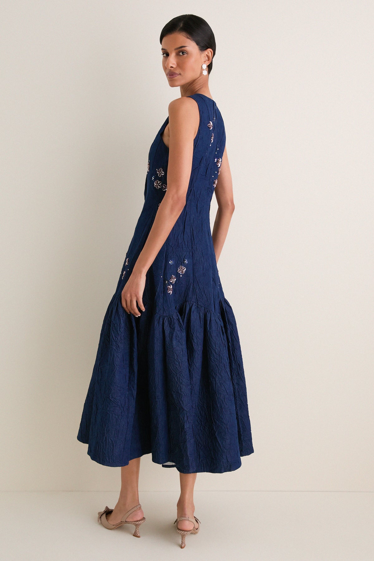 Denim Nira Embellished Midi Dress