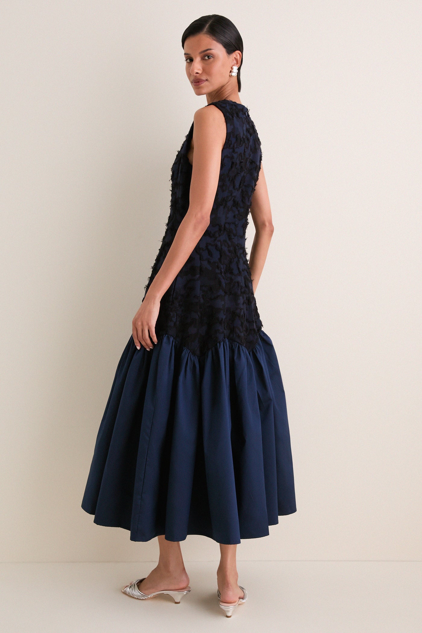 Navy Drift 02 Midi Dress