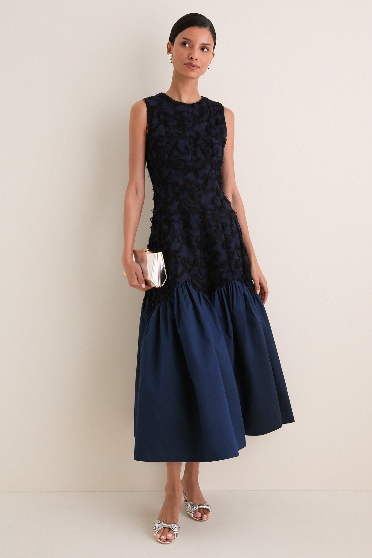 Navy Drift 02 Midi Dress