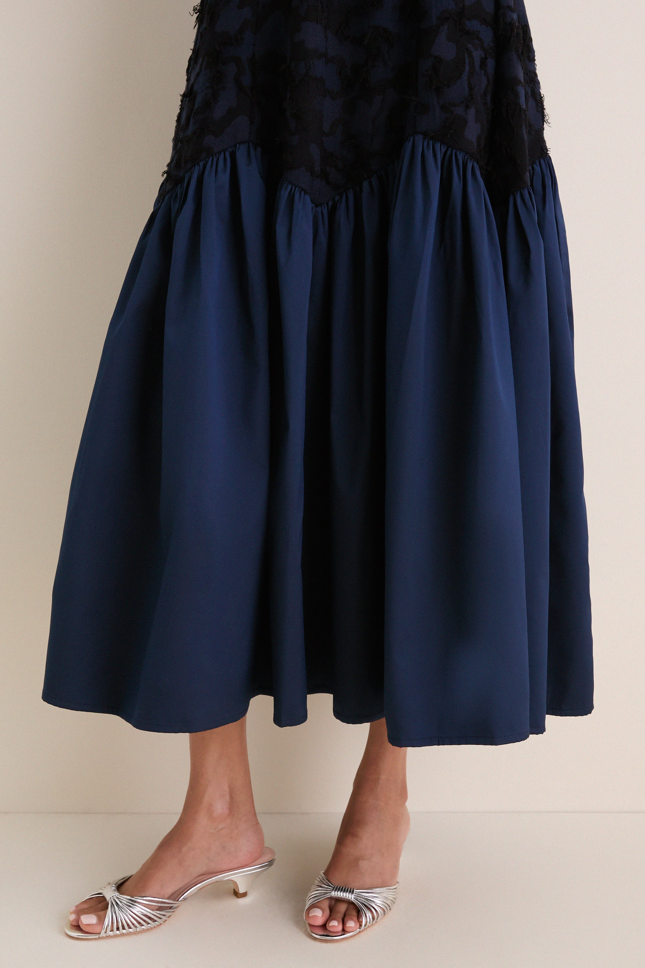 Navy Drift 02 Midi Dress