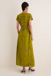 Matcha Flora Lapel Maxi Dress