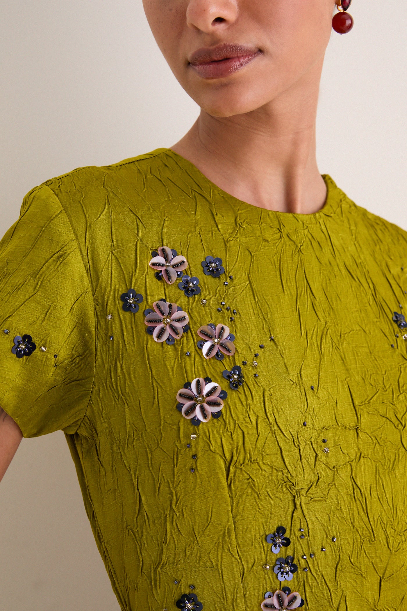 Matcha Flora Lapel Maxi Dress