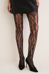 Black Holly Floral Tights