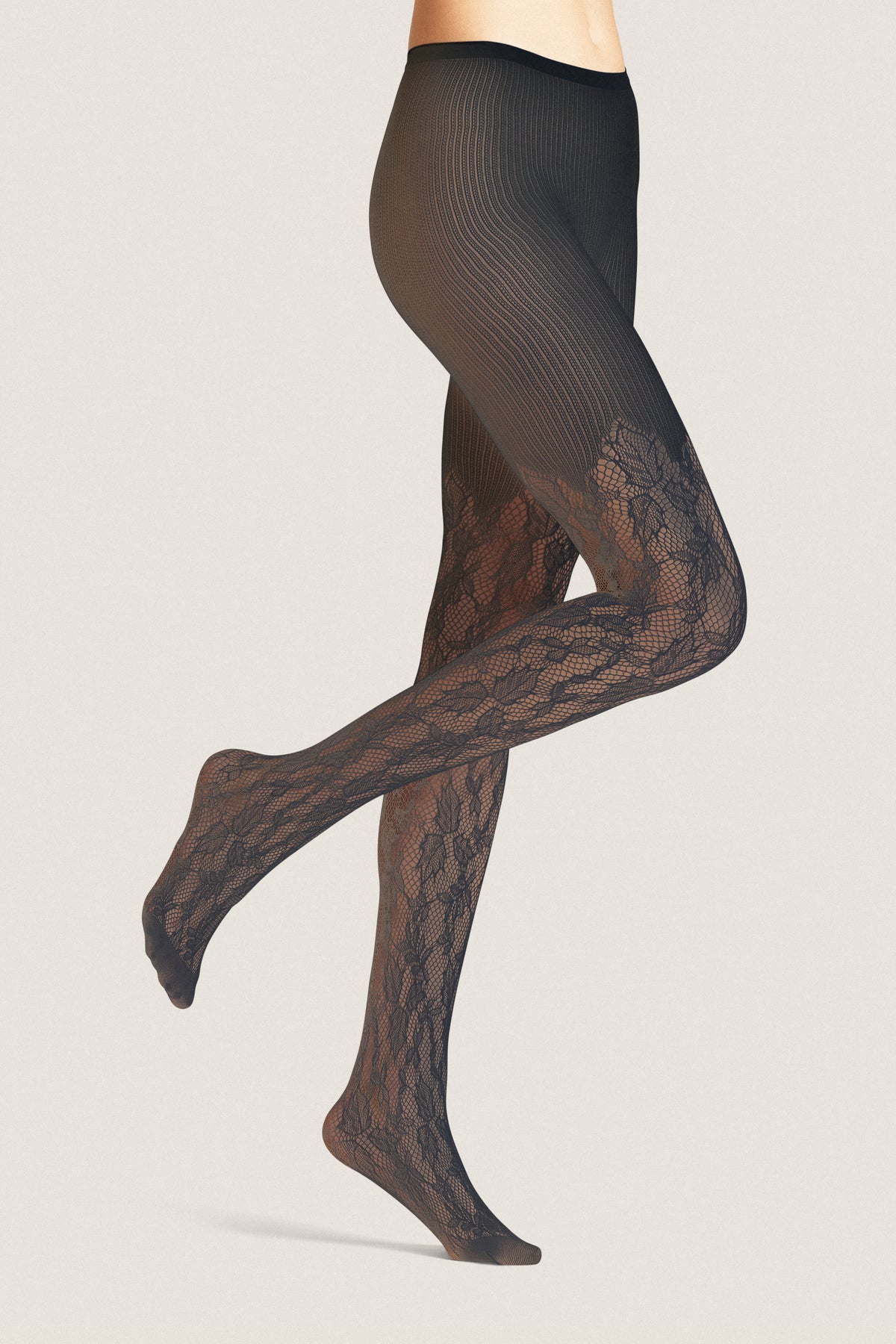 Black Holly Floral Tights